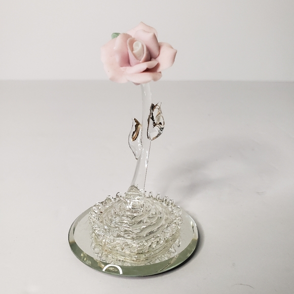 Glass Baron porcelain rose flower figurine handcrafted collectible. 115 - Picture 1 of 12